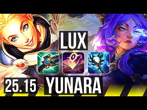 LUX & Soraka vs YUNARA & Pyke (ADC) | 65k DMG, 24/5/10, Legendary | EUW Diamond | 25.15