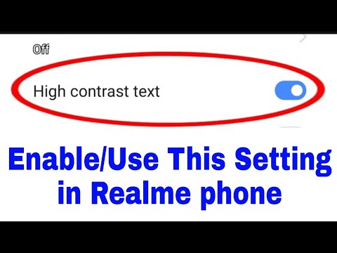 how to enable/use high contrast text in realme।। high contrast text in realme।। high contrast text