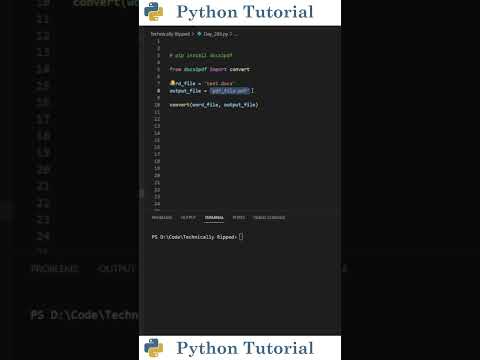 Convert Word To Pdf With Python Python Tutorial