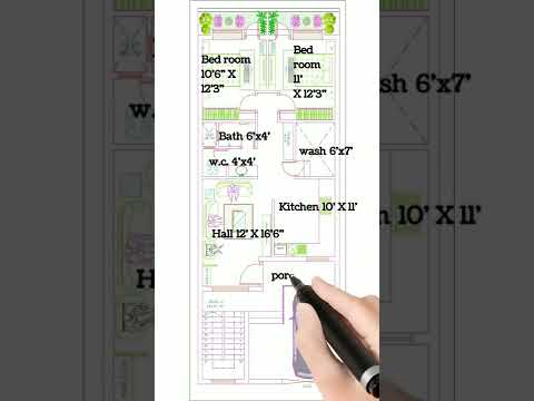 2bhk Row house plan | Plot Size 23'X57' | Built-up Area 1200 sq.ft @Uniquedesigns2022