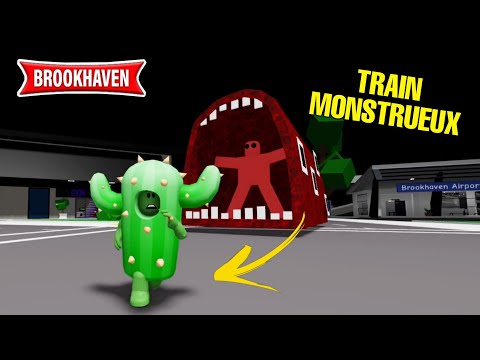 CACTUS DOIT S'ENFUIR DU TRAIN MONSTRUEUX SUR BROOKHAVEN ! ROBLOX - BROOKHAVEN RP