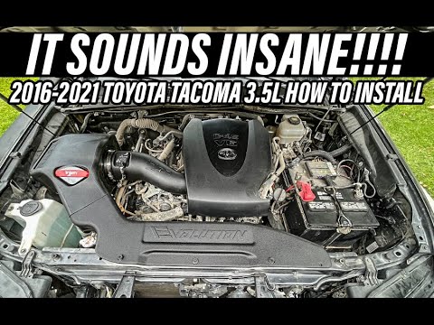 2016+ Toyota Tacoma Injen Evolution Cold Air Intake Dry Air Filter How To Install + Sound Clips