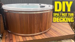 DIY Low Level Decking for a Spa/Hot Tub // Added Strength for Weight of Spa. // Spotted Gum Decking
