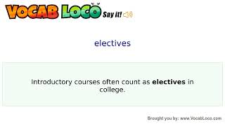 Video thumbnail for electives