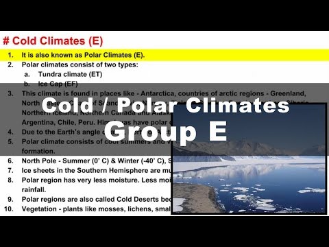 Koppen Scheme - Polar Cold Climate (E) | UPSC IAS Geography