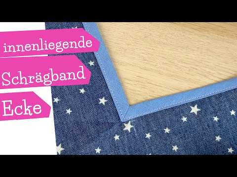 innenliegende Ecke mit Schrägband einfassen - 2 Varianten | Schrägband Innen Ecke nähen | mommymade