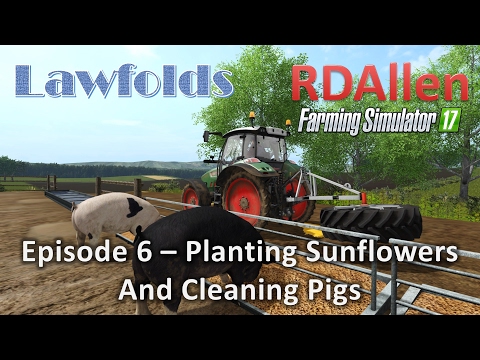 Farming Simulator 17 MP Lawfold E6 - Cleaning Pigs and Planting Sunflowers