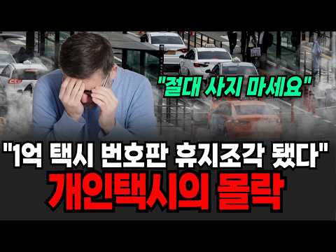 1억 택시 번호판 폭락 중 퇴직금 영끌했는데 휴지조각 됐다 망해가는 개인택시의 몰락