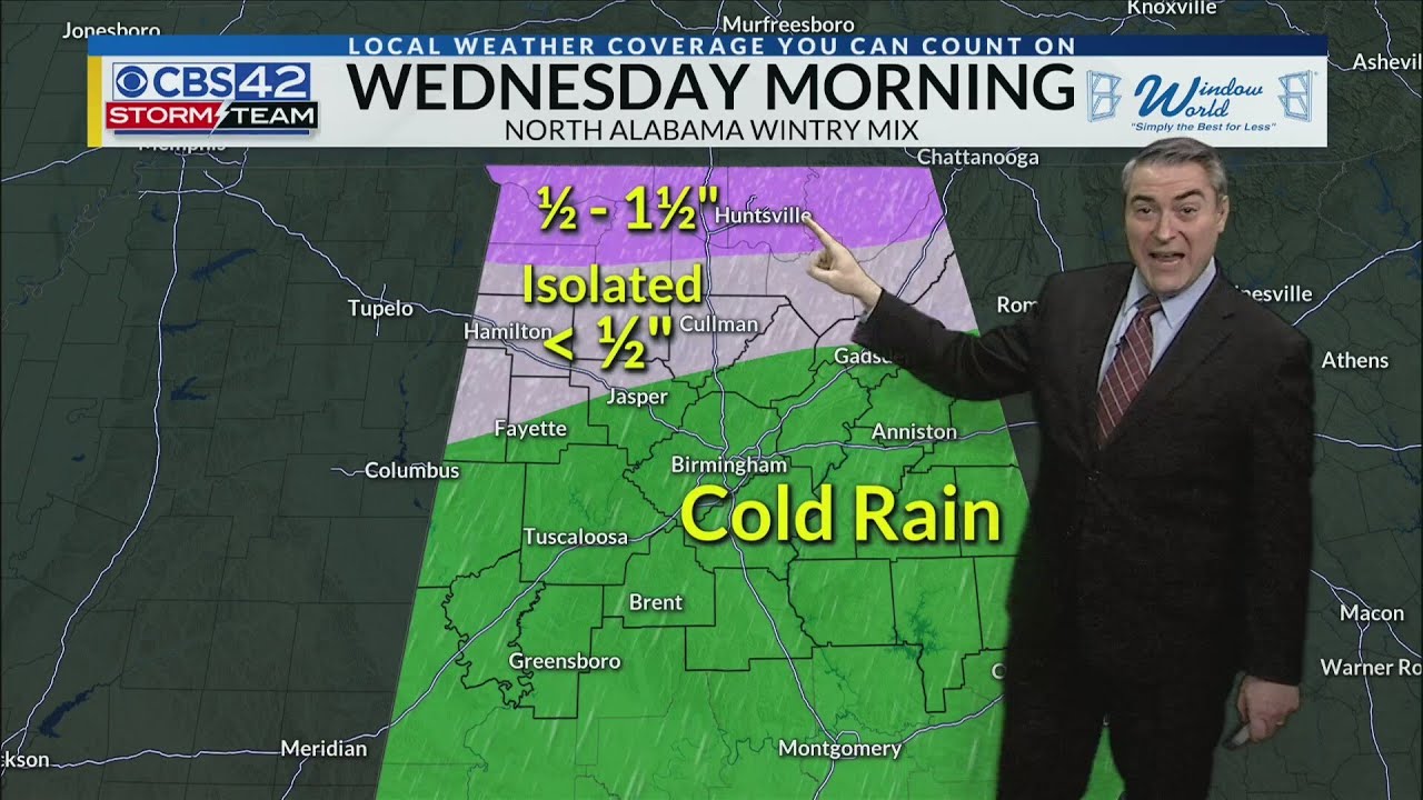 Snow/Rain mix on Wednesday, Weather Aware Thursday-Friday for Arctic Blast - CBS 42 News at 4 pm For