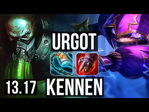 URGOT vs KENNEN (TOP) | Rank 1 Urgot, 1.6M mastery, 7/2/9, 600+ games | NA Challenger | 13.17