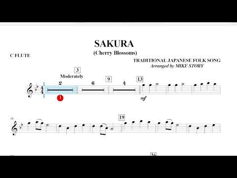 Sakura (Michael Story) Flute Play Along