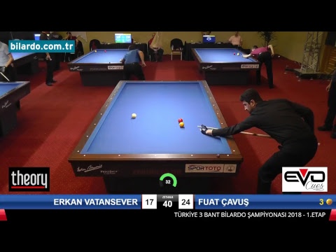 ERKAN VATANSEVER & FUAT ÇAVUŞ Bilardo Maçı - 2018 ERKEKLER 1.ETAP-1. Ön Eleme