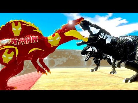 IRONMAN SPINOSAURUS DEATHRUN - ANIMAL REVOLT BATTLE SIMULATOR || tauPlays sims eps31