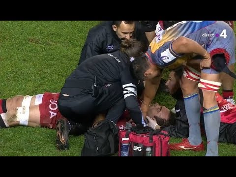 Ratuva red carded for horror shoulder in ruck. [Toulon vs Scarlets '19]