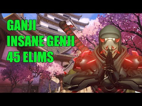 GANJI INSANE GENJI GAMEPLAY 45 ELIMS - PRO OVERWATCH SEASON 30