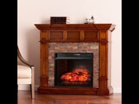 FI9637: Merrimack Faux Stone Corner Infrared Electric Fireplace - Buckeye Oak Assembly Video