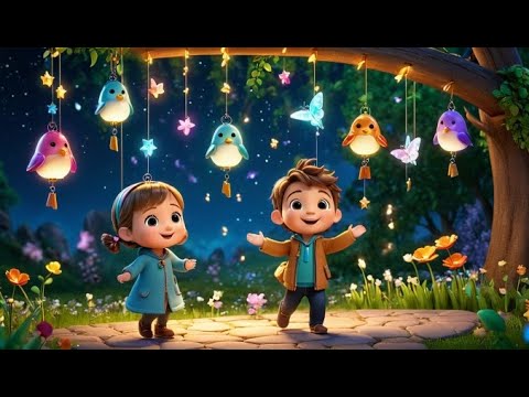 Cinco Campanillas de Viento Sonando Suave 🎐 | Canciones Infantiles y Rimas para Niños
