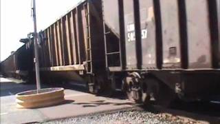 preview picture of video 'NS 8308  NS 9498 coal train northbound.Sunbury,Pa.10/07/11'