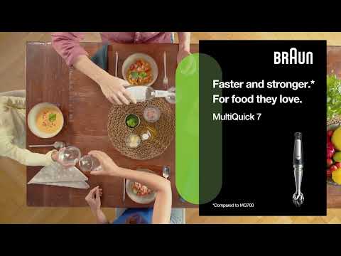 Braun MultiQuick 7 MQ 7045X 1,25 L Panardinamas maišytuvas Juoda, Nerūdijančiojo plieno 1000 W video