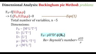 Dimensional Analysis- Buckingham pie theorem solved tutorial problem-01 | Fluid Mechanics