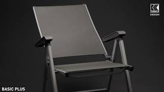 KETTLER BasicPlus Garten-Essgruppe, silber / anthrazit, Alu / Spraystone / Textil, Tisch 180/280x100cm, 8 Klappstühle