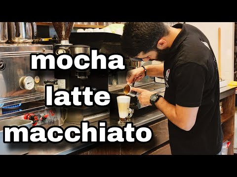 How to make a mocha latte macchiato |  barista training | mocha latte