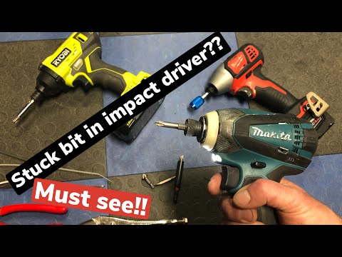 Easy!! How to remove a stuck bit from an impact driver (Ryobi, Dewalt, Makita, Ridgid, Milwaukee...)