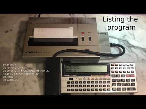 PPNW #7/12 - Printing prime numbers with Casio fx-880p, SB-44 and FP-40 printer || Casio.ledudu.com