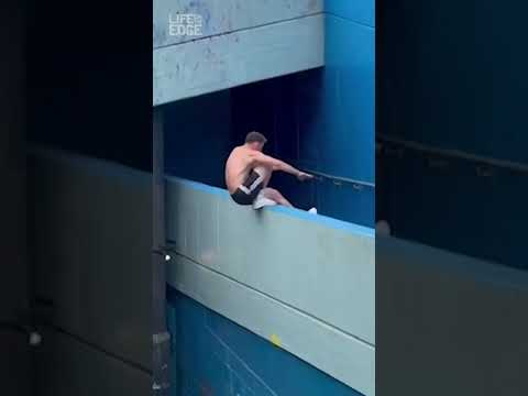 Man plunges from bridge after parkour fail #parkour #fail #shorts