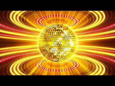 Yellow Golden Mirror Ball Disco Lights | Club Dance Party Glitter Background 6H 4K Ultra HD Loop