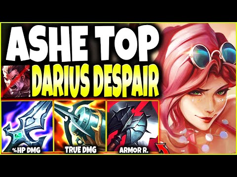 Ashe Top Lane is Darius DESPAIR ~ OP ASHE ON-HIT BUILD 🔥 LoL New Ocean Song Ashe Skin s12 Gameplay