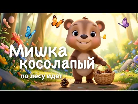 Мишка косолапый по лесу идёт,  песенки для малышей, детские песни, мультики для маленьких детей 0+