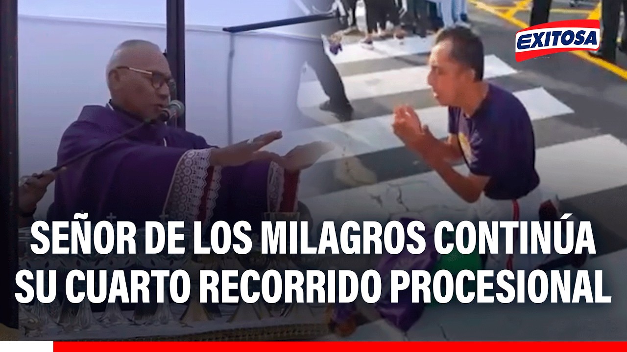🔴🔵 Señor de los Milagros continúa su cuarto recorrido procesional