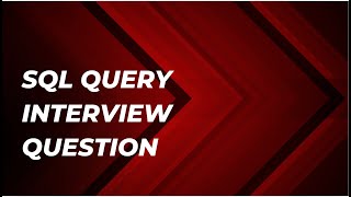 sql Interview question with answer