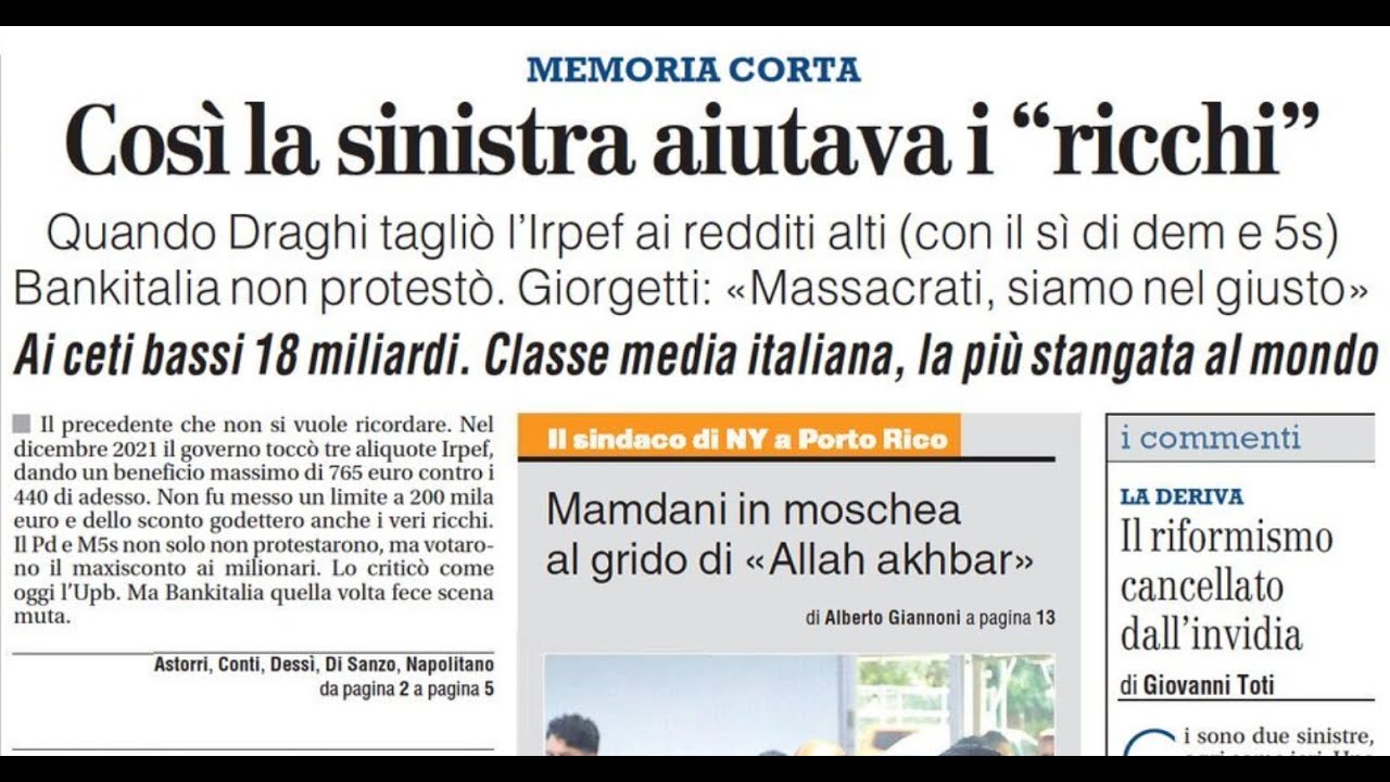 RASSEGNA STAMPA 10 NOVEMBRE 2025 QUOTIDIANI NAZIONALI ITALIANI  PRIME PAGINE DEI GIORNALI DI OGGI