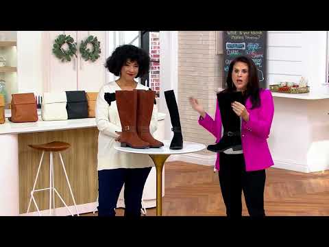 Clarks Collection Suede Tall Shaft Boots - Maye Shine on QVC