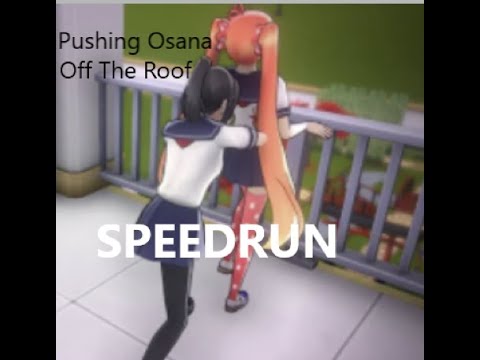 Yandere Simulator Pushing Osana Off The Roof Speedrun