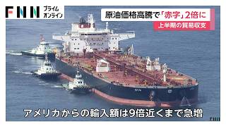 原油価格高騰で上半期の貿易赤字が2兆8184億円と前年同期の2倍に　代替調達進みアメリカからの輸入額は9倍に（2026年10月21日）