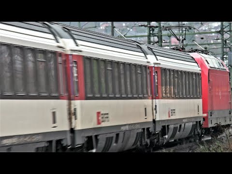 EC 7 begegnet ICE 1020 unterm Reiterstellwerk Bingen Hauptbahnhof !