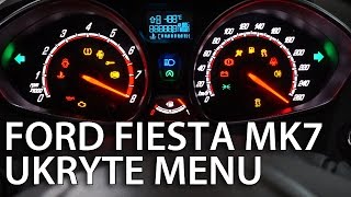 Ford Fiesta MK7 ukryte menu zegarów (diagnostyczny tryb serwisowy, DTC, test wskazówek)
