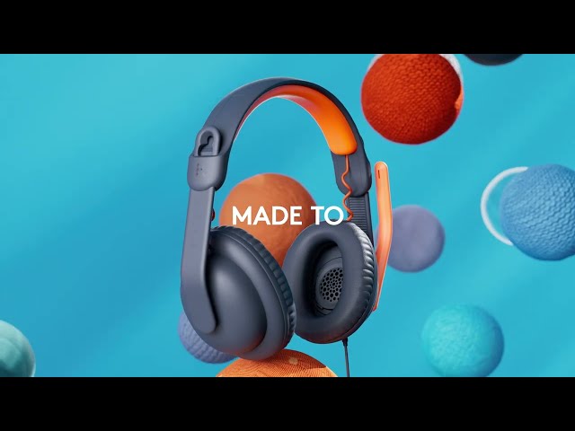 Logitech Zone Learn bedrade USB-C supra-aurale hoofdtelefoon voor onderwijs Blauw/Oranje video