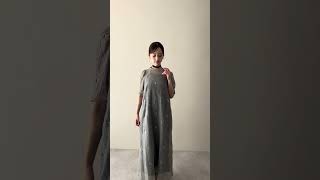 グレーのビジュー刺繍ホルターネックドレス 動画