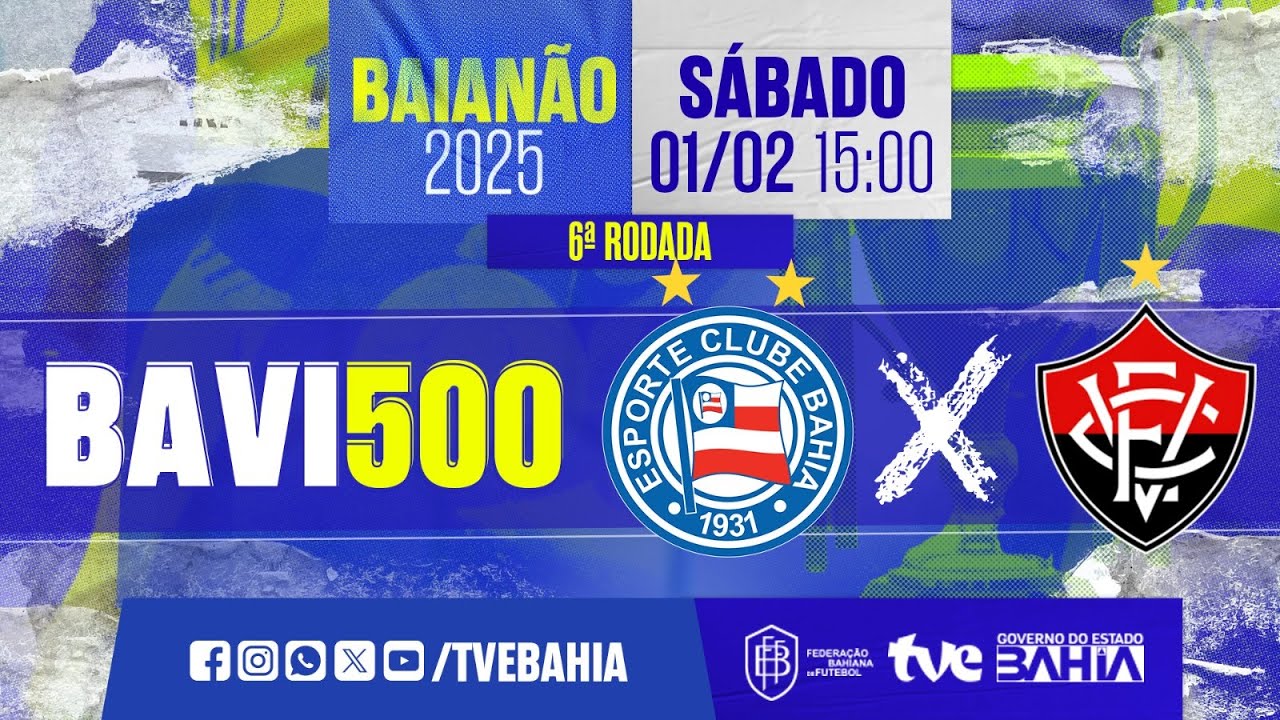 AO VIVO COM IMAGENS | BAHIA X VITÓRIA | BAIANÃO 2025 | #BaianãoNaTVE | 01/02/2025