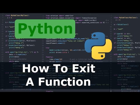 Python How To Exit A Function
