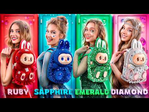 Poor Ruby vs Rich Emerald vs Giga Rich Sapphire vs Ultra Rich Diamond! Jewellery Students at School