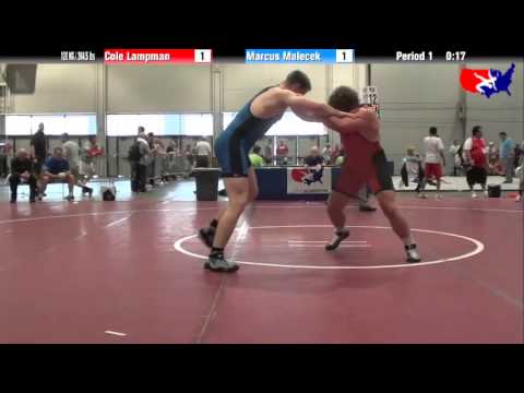 Cole Lampman vs. Marcus Malecek at 2013 Junior Nationals - FILA - FS