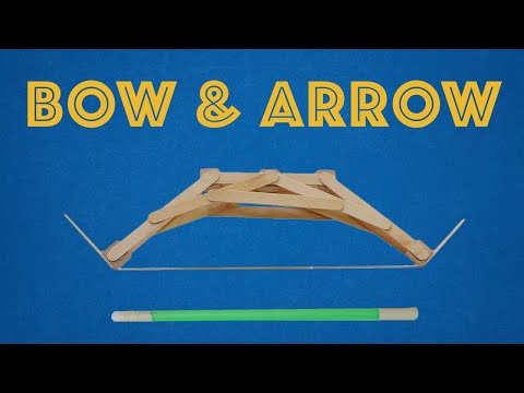 Young Engineers: DIY Bow and Arrow Project made from Craft Sticks, Rubber Bands, and a Straw