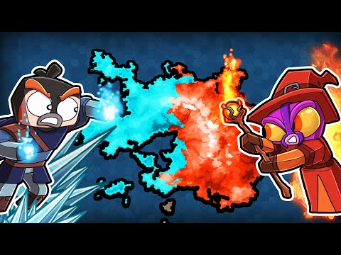 Fire vs Ice - WIZARD MAP WARS! (Minecraft)