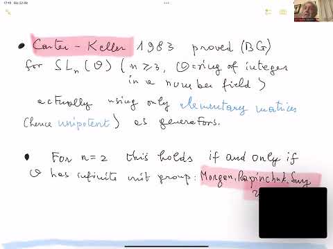 Umberto Zannier: Bounded generation in linear groups and exponential parametrizations (NTWS 154)