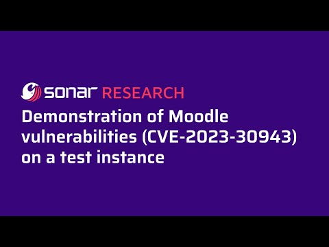 Demonstration of Moodle vulnerabilities (CVE-2023-30943) on a test instance